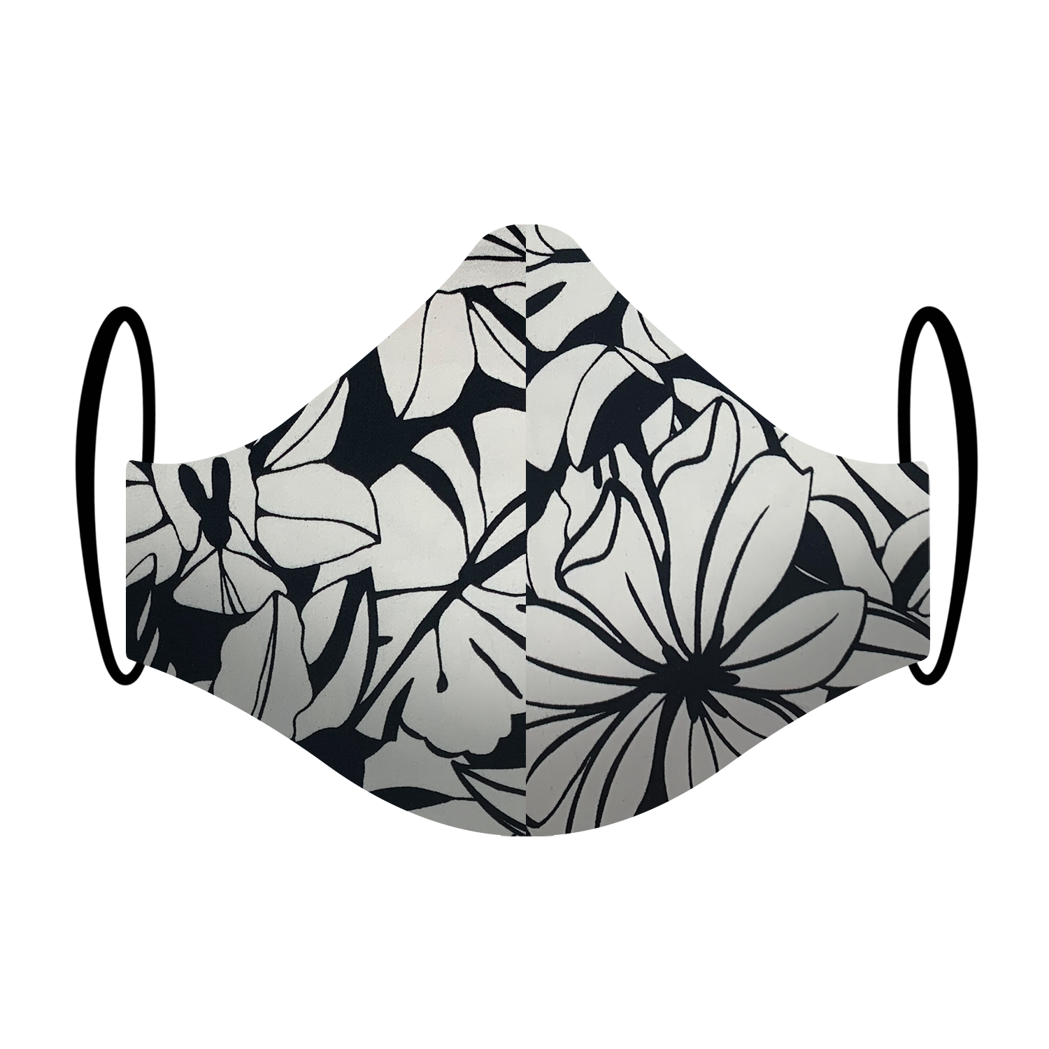Triple layered face mask made in Melbourne Australia from cotton and poplin featuring a unique monochromatic abstract leaf print