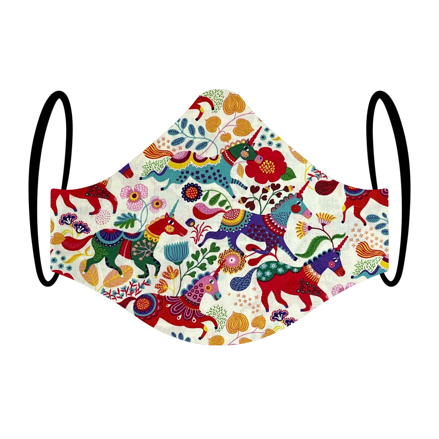 "Unicorn Fiesta" Print Triple-layer Washable Face Mask 