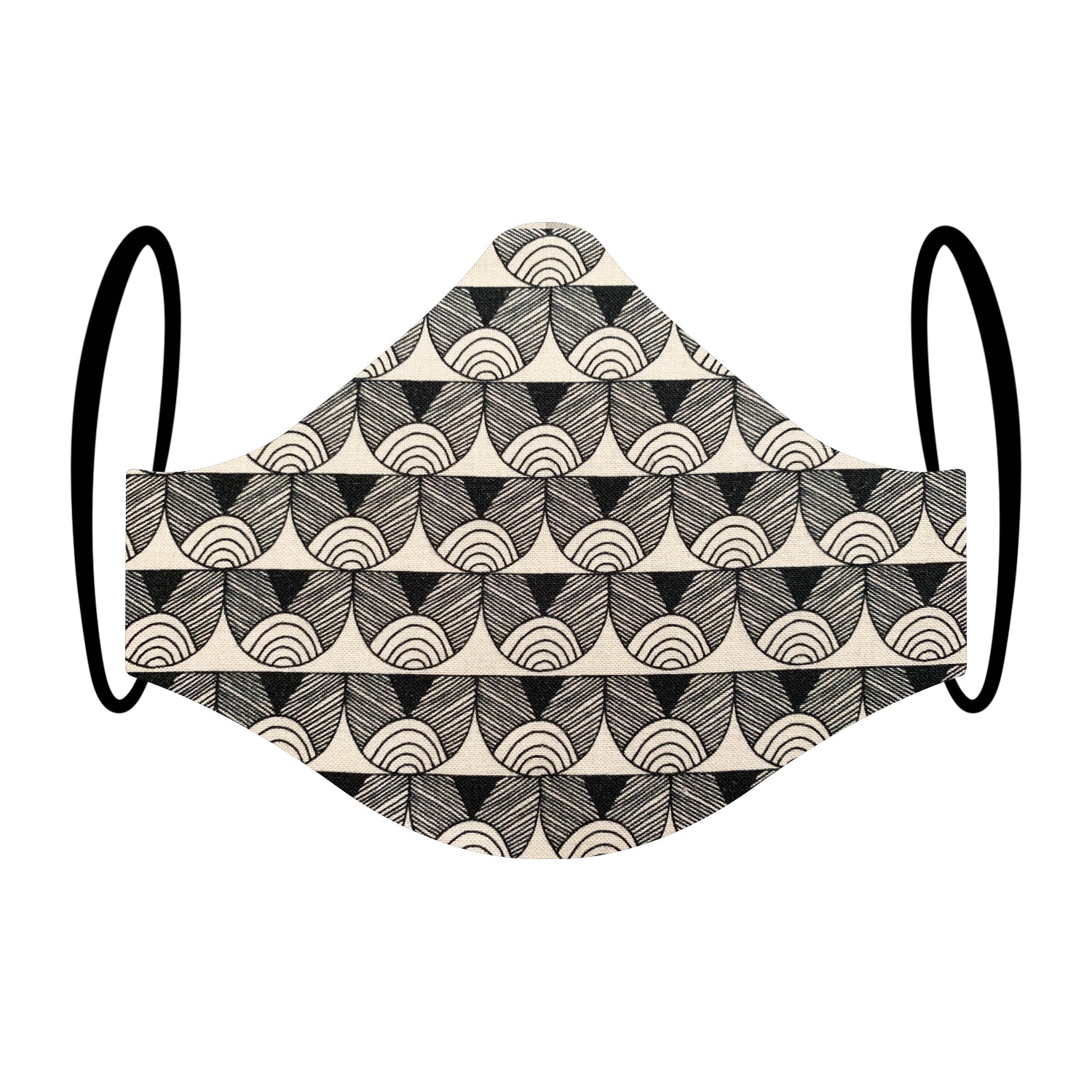 "Land-escape" Geometric Hills Print Triple-layer Washable Face Mask