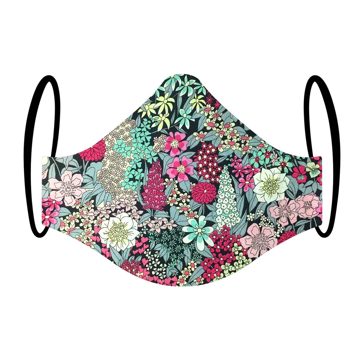 "Hardly Seen Evergreen" Floral Print Triple-layer Washable Face Mask