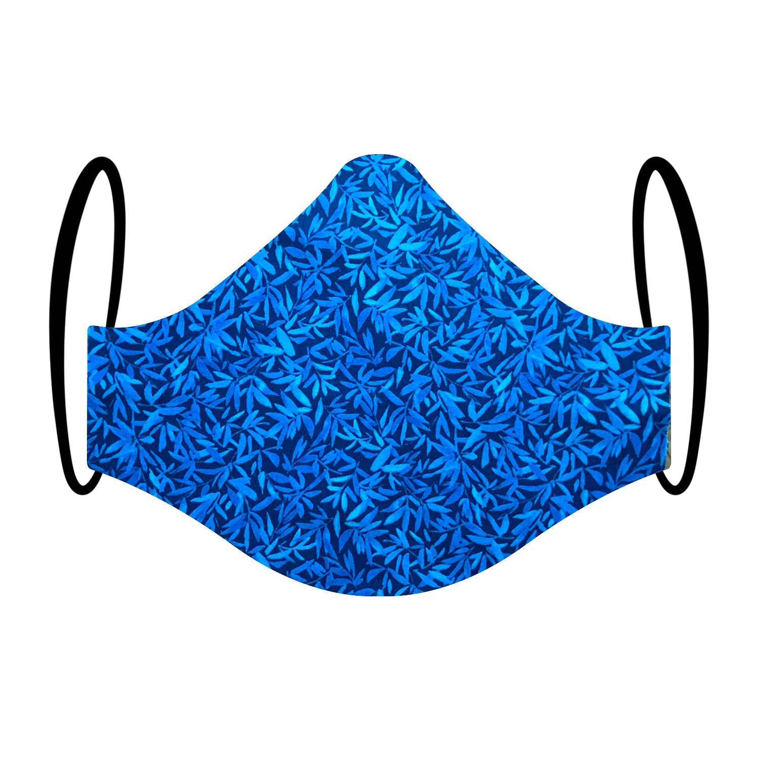 "Incognito" Blue Leaf Print Triple-layer Washable Face Mask
