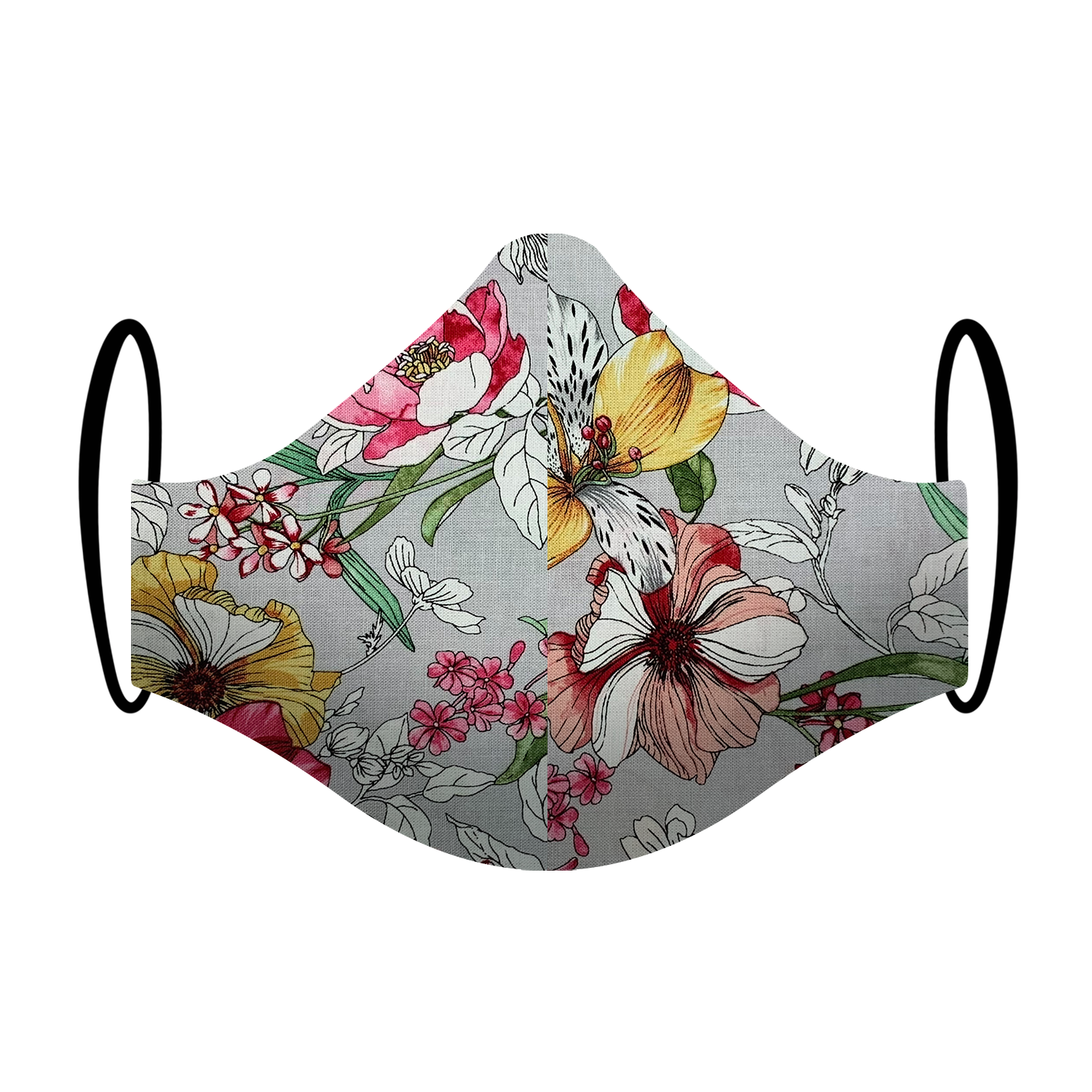 Triple layered face mask made in Melbourne Australia from cotton and poplin featuring a unique beautiful floral print