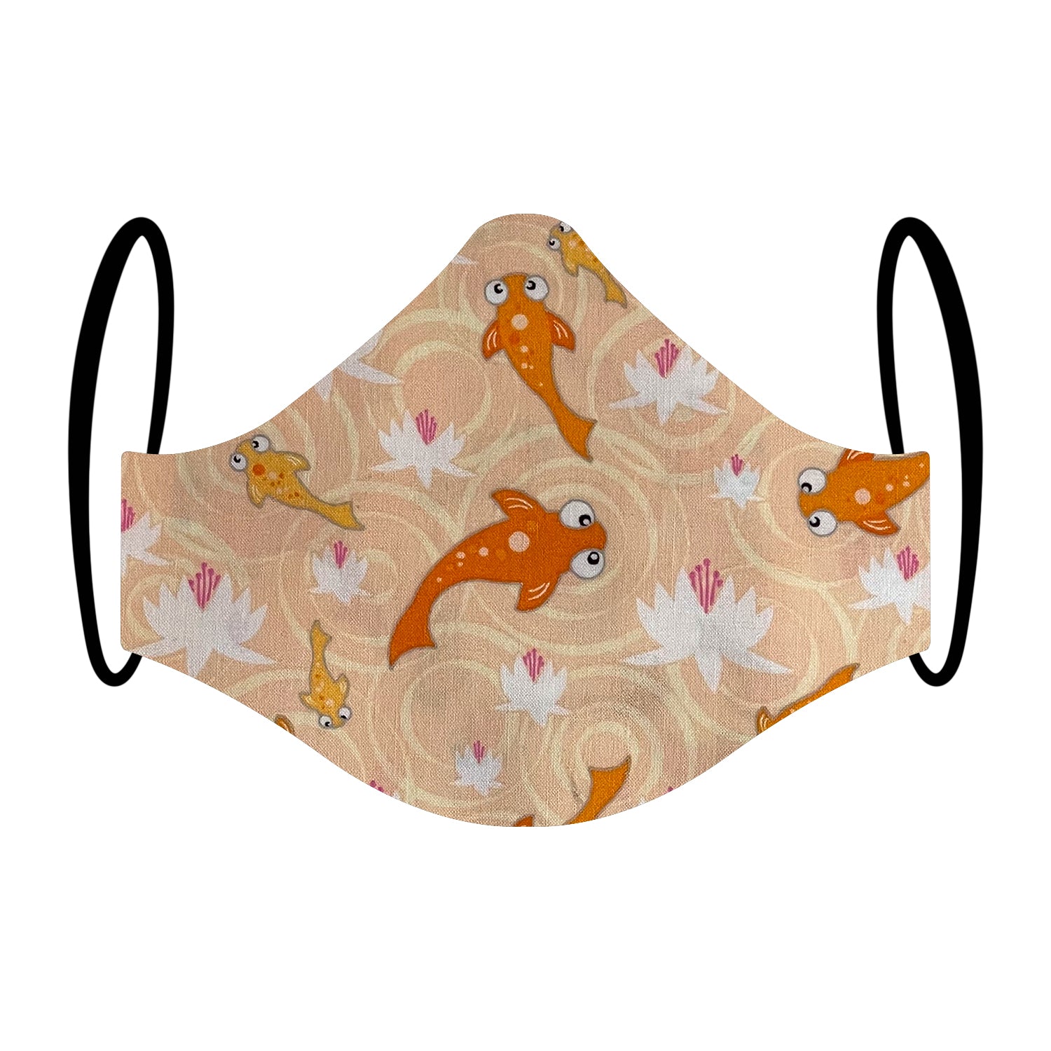 "Coy Koi" Oriental Detailing Printed Triple-layer Washable Face Mask 