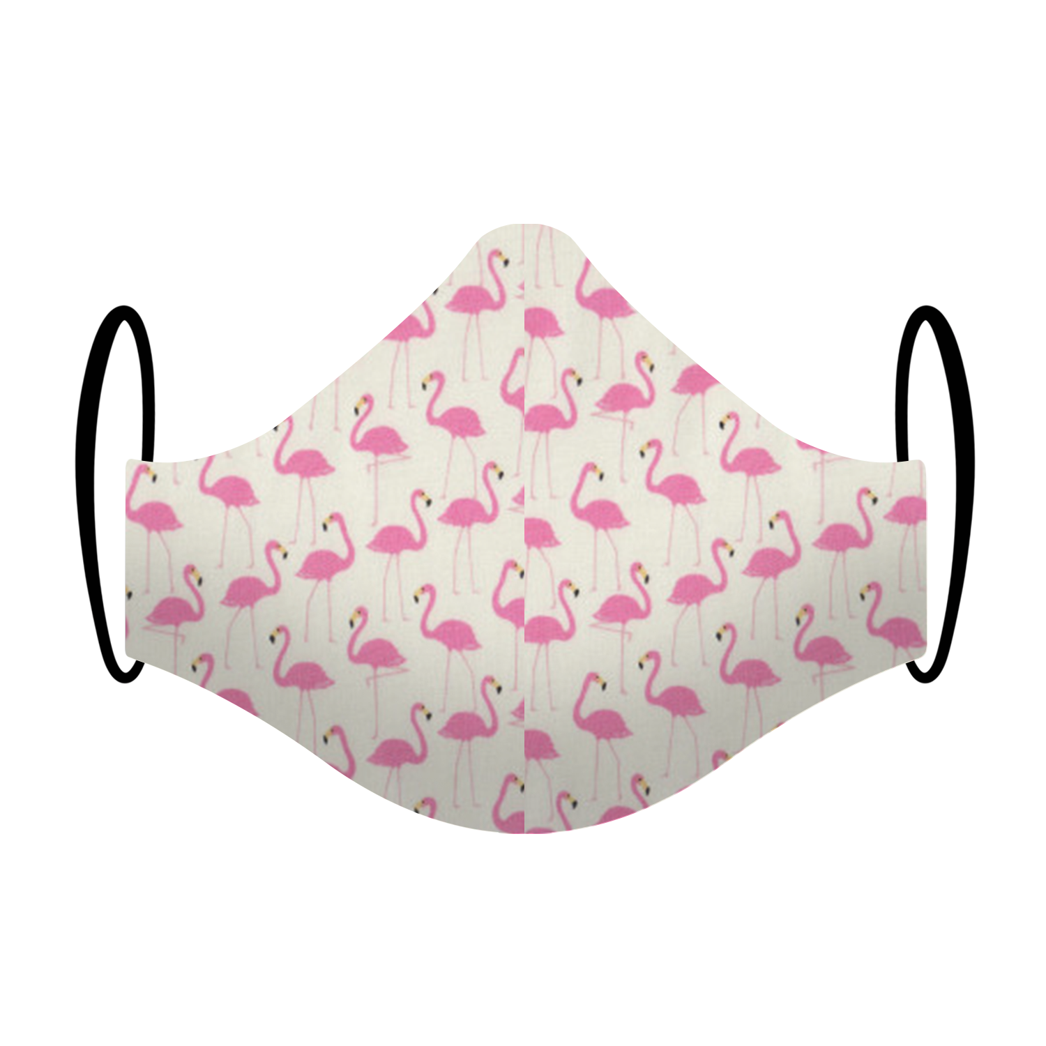 Triple layered face mask made in Melbourne Australia from cotton and poplin featuring a unique flamingo print