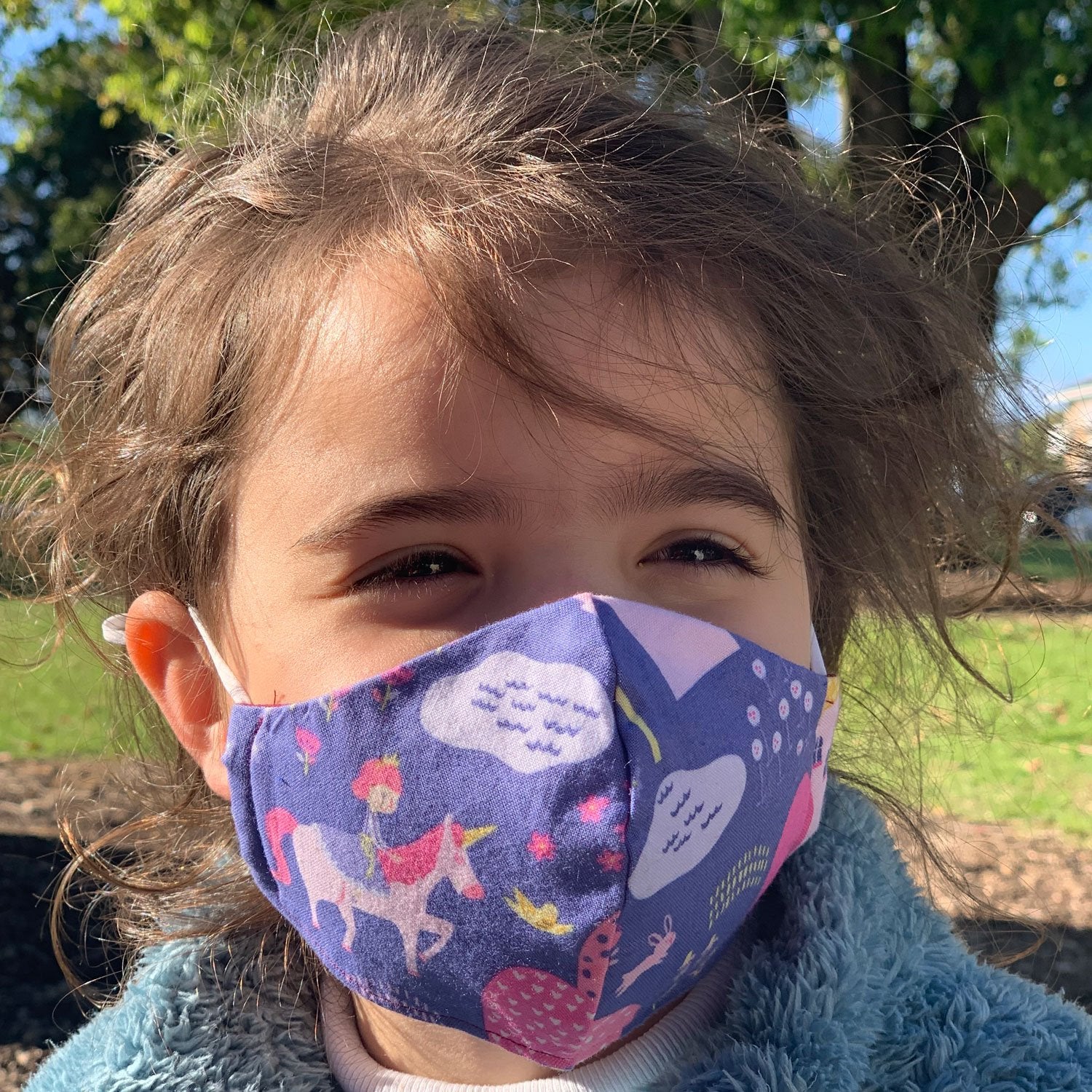 "Bloomin' Spring" Flower Print Triple-layer Washable Kids Face Mask 