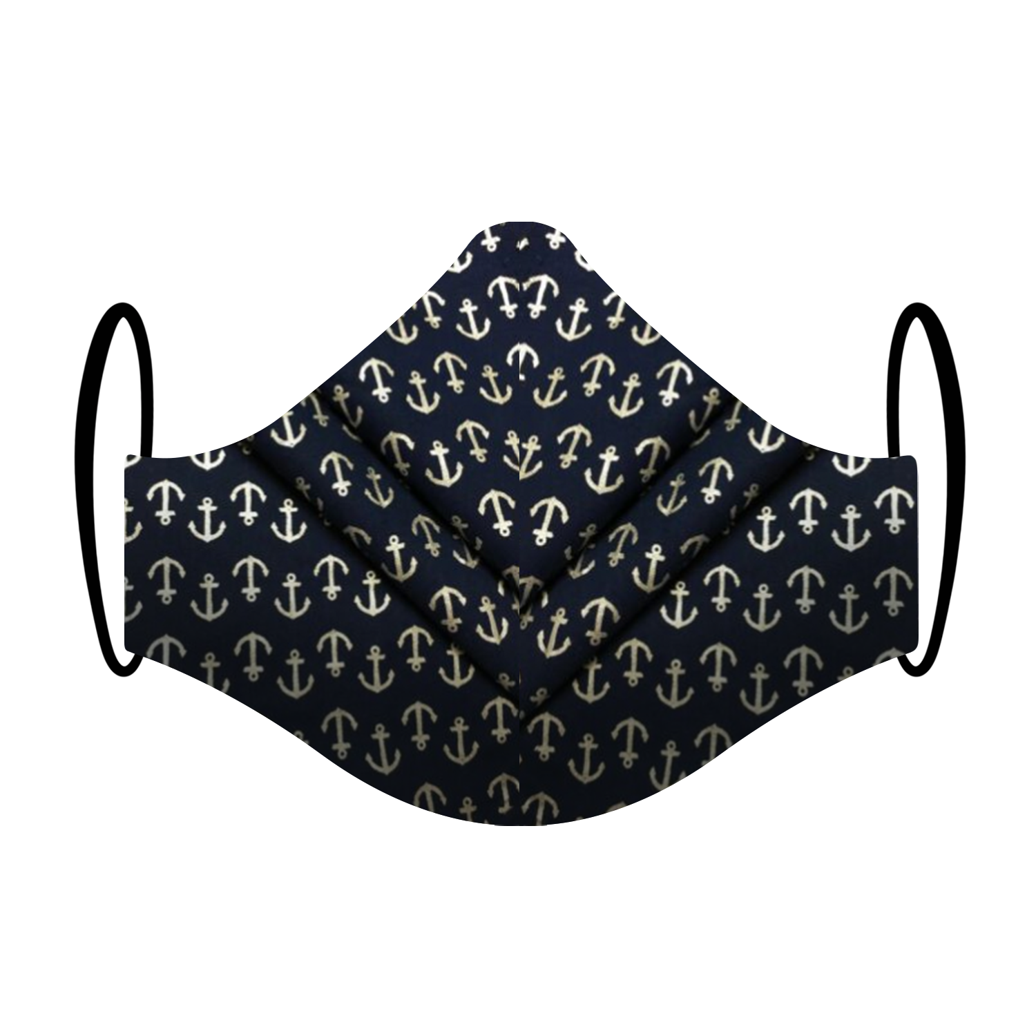 Triple layered face mask made in Melbourne Australia from cotton and poplin featuring a unique nautical anchor sailor print