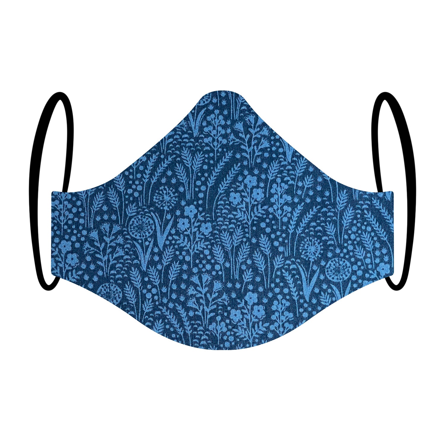 "You Beauty" Navy Floral Print Triple-layer Washable Face Mask