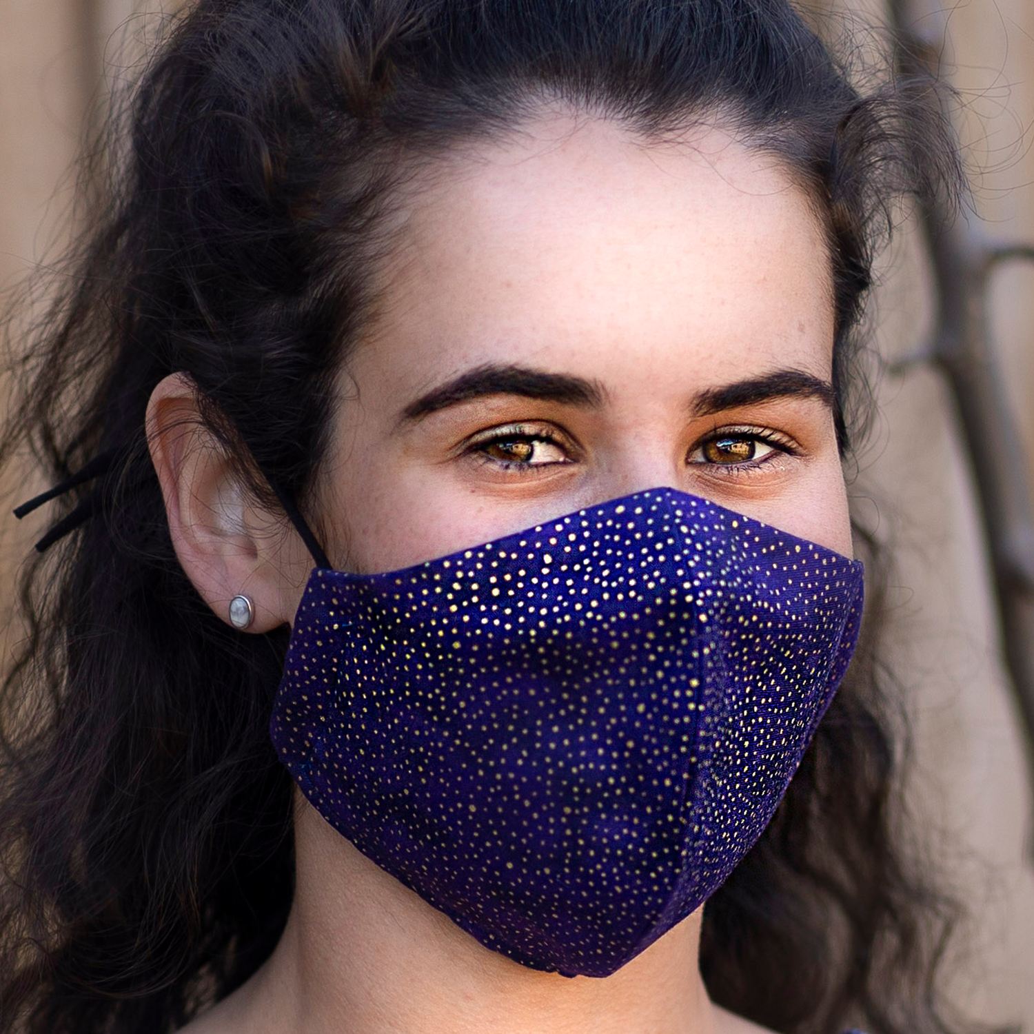 Purple and gold fashion face mask