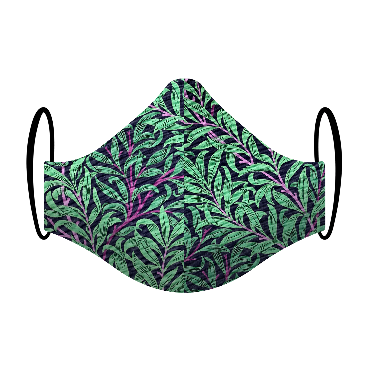 Triple layered face mask made in Melbourne Australia from cotton and poplin featuring a unique jungle vine print